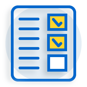illustration of checklist with two items checked off